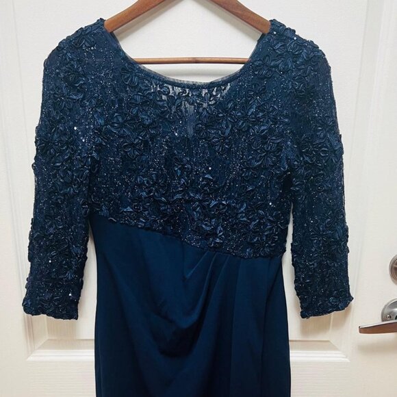Melanie Lyne Navy Blue Cocktail Dress - Size 4 & Matching Clutch - Picture 1 of 8